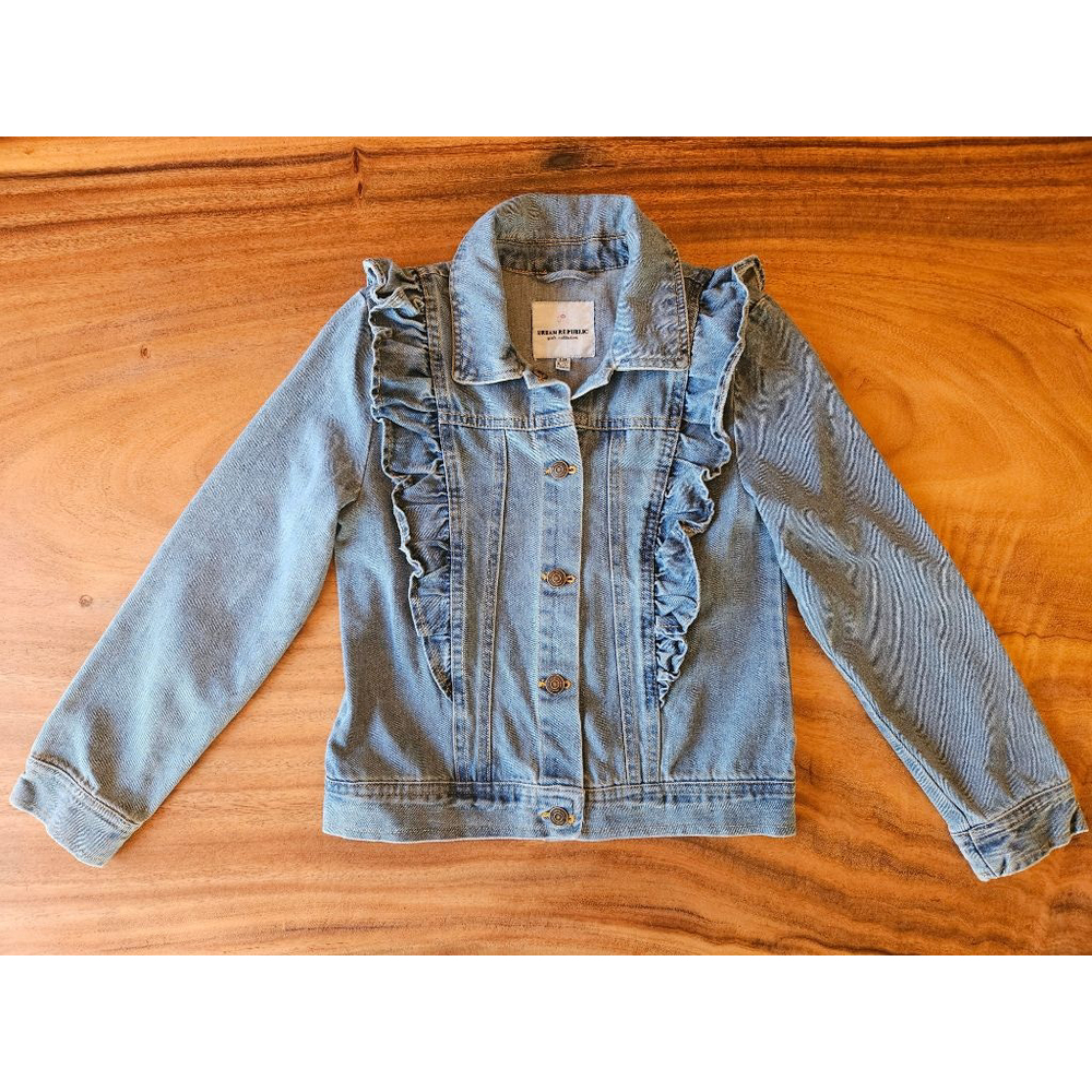 Girls Urban Republic Blue Ruffle Denim Jean Jacket Size M (10/12)